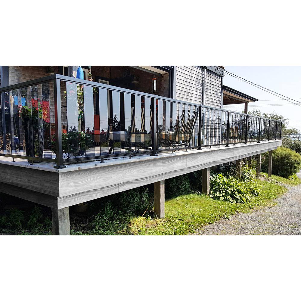 Peak Aluminum Railing 2 in. x 42 in. Black Aluminum Deck Railing Corner Post 50021