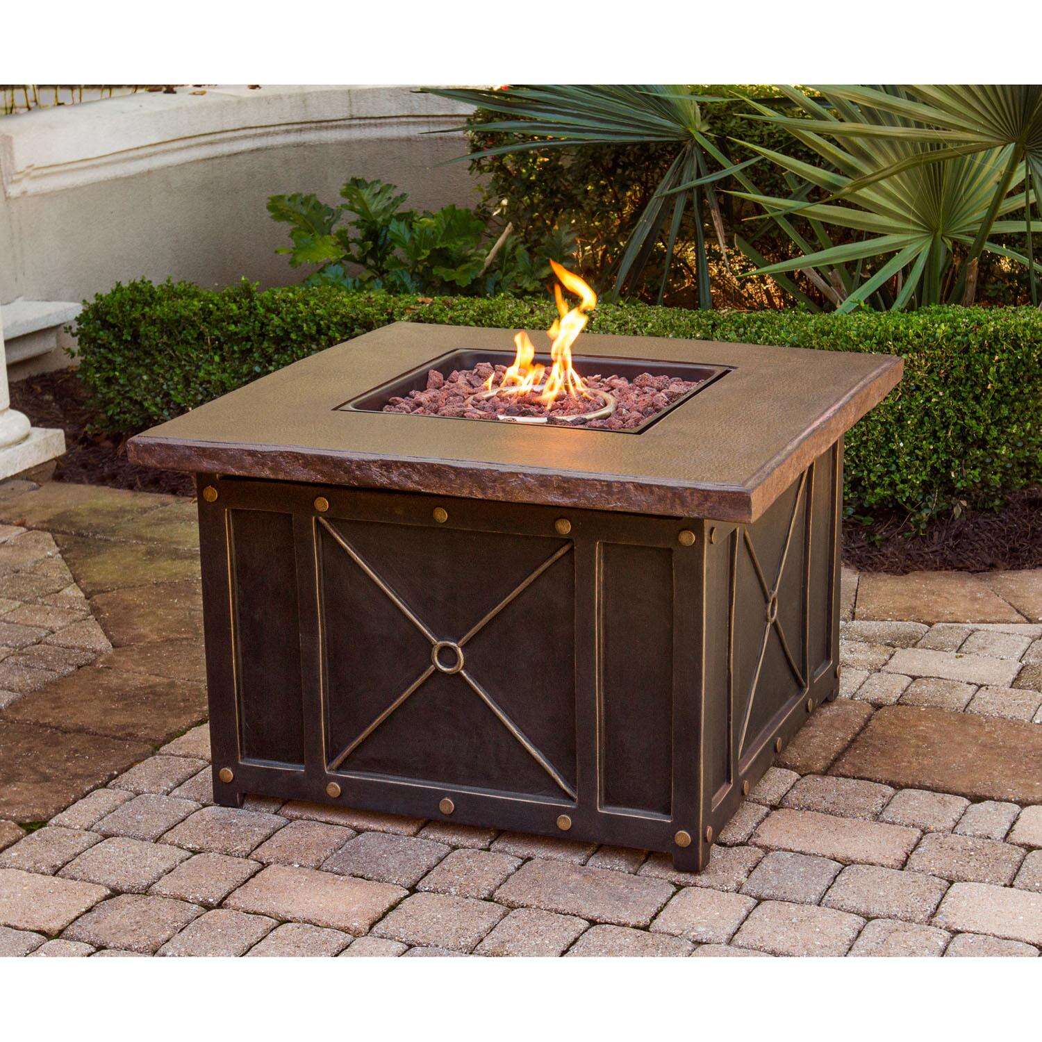 Cambridge 40 in. W Aluminum Square Propane Fire Pit