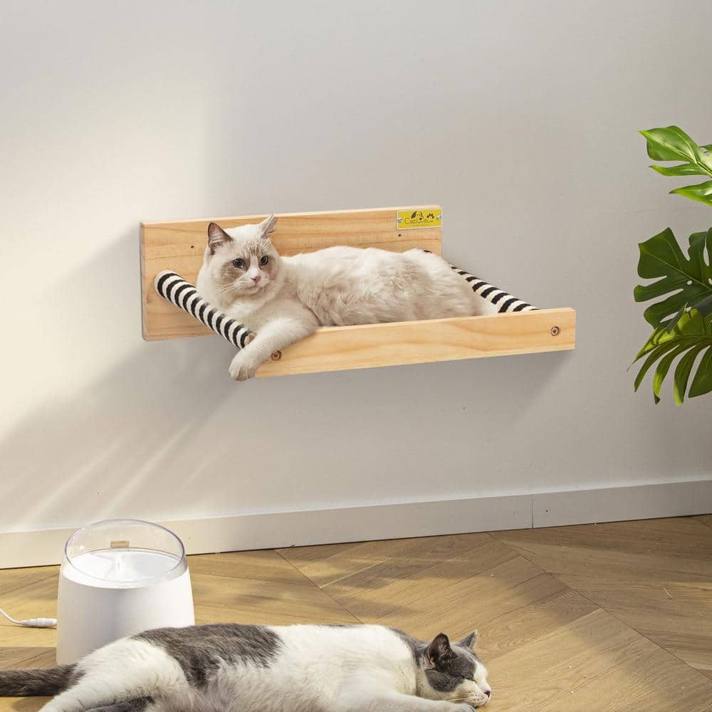 COZIWOW Cat Perch Shelf Wall-Mounted Wooden Hammock, Medium CW12B0505