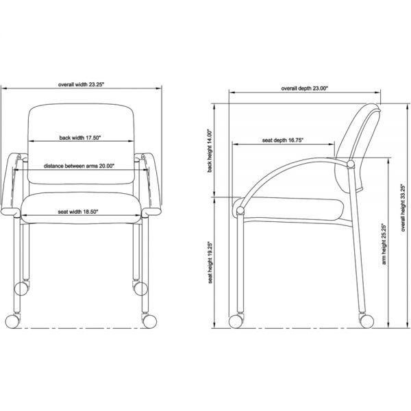 Lorell Stacking Guest Chairs with Arms