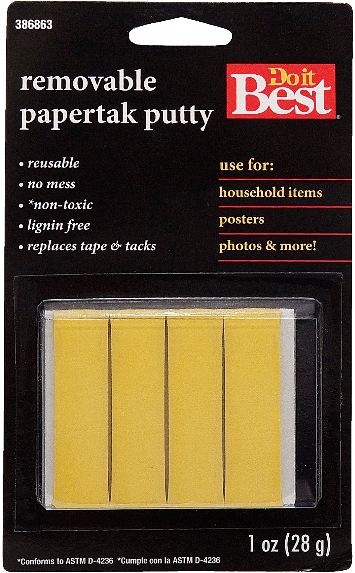 Do it Best Reusable Papertak Putty Yellow