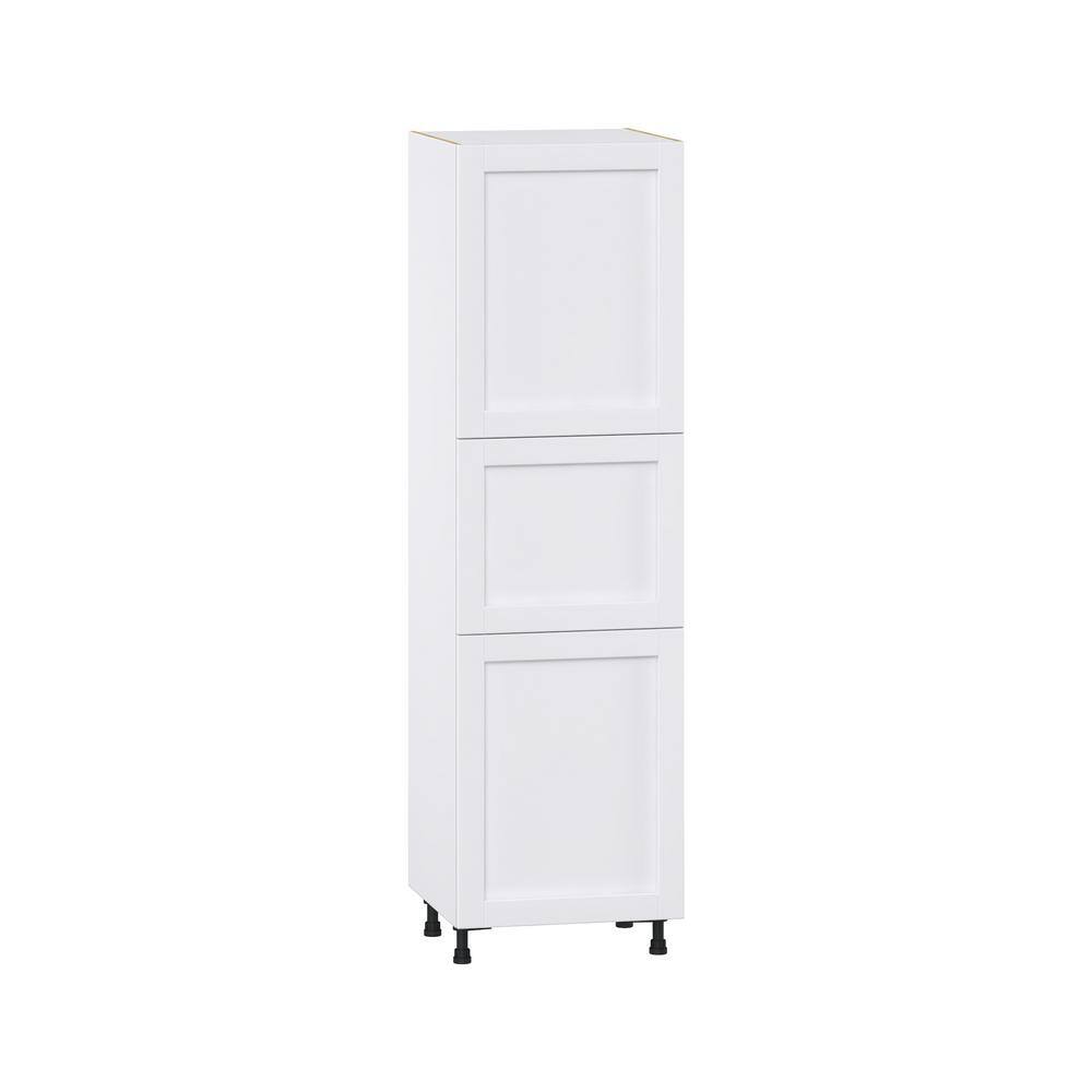 J COLLECTION Mancos Glacier White Shaker Assembled Pantry Kitchen Cabinet with 2 Doors (24 in. W x 84.5 in. H x 24 in. D) DST242484.5(LR)-MN