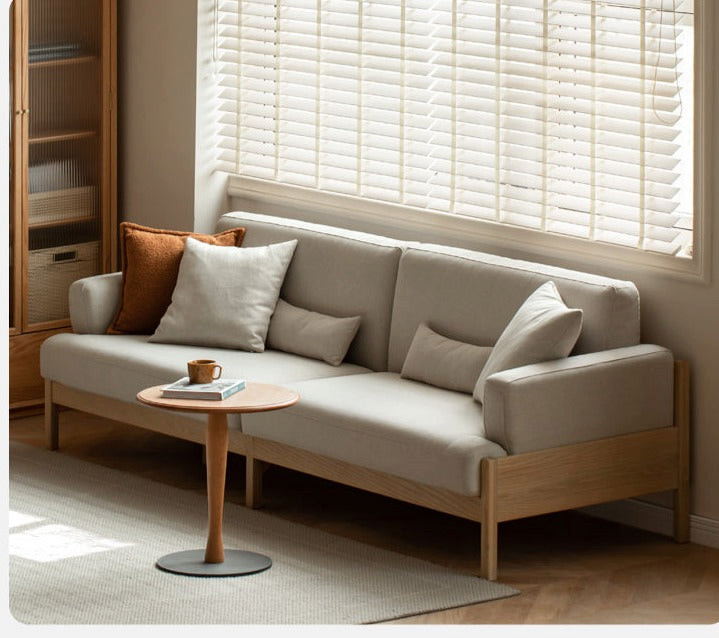 Oak Solid Wood Cream Color 4 seater Sofa   Transitional   Sectional Sofas   by GVAwood  Houzz