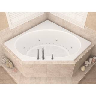 Universal Tubs Carnelian 5 ft. Center Drain Whirlpool and Air Bath Tub in White HD6060EDL