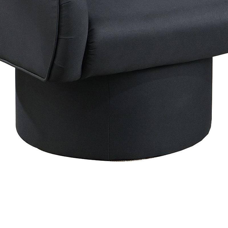 Tim 30 Inch Fabric Upholstered Accent Chair， 360 Swivel Seat， Black