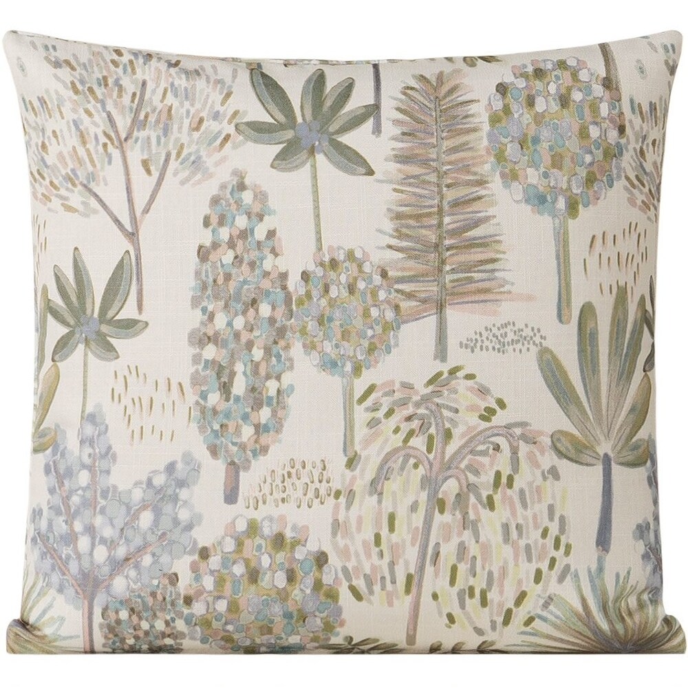 Banyan Ecru Botanical Print Throw Pillow