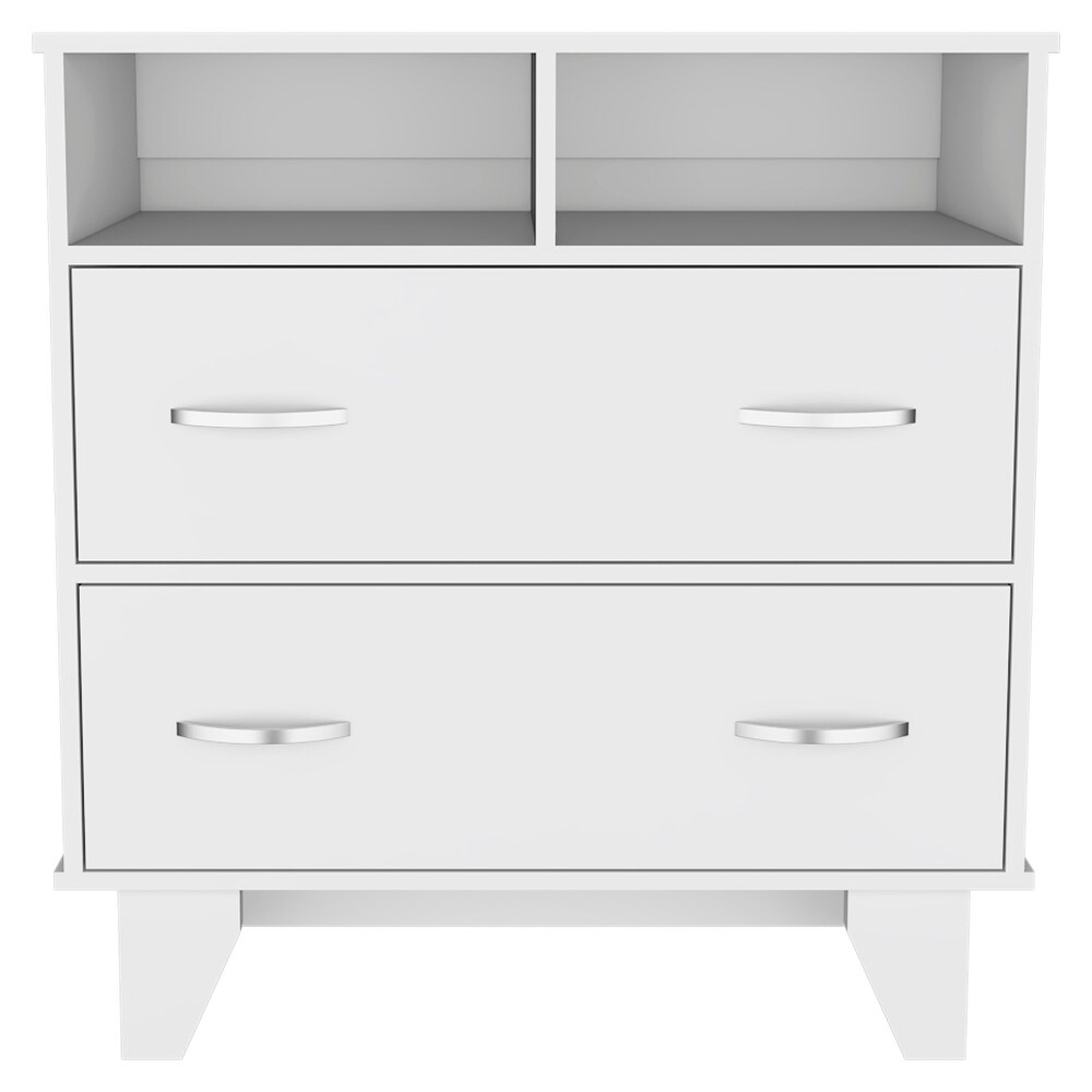 Aaron 2 Drawer 2 Shelf Dresser White