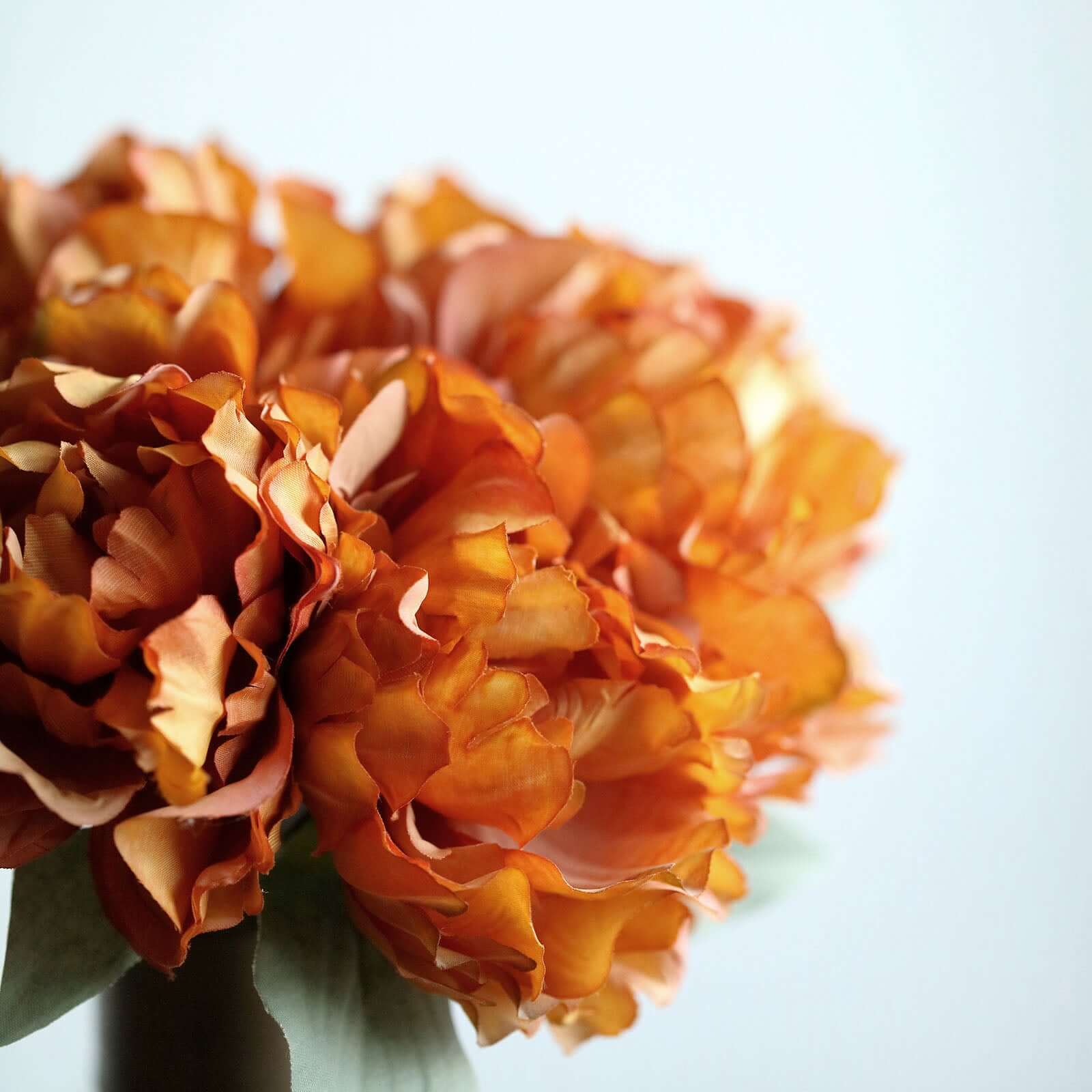 Orange Real Touch Artificial Silk Peonies Flower Bouquet 11