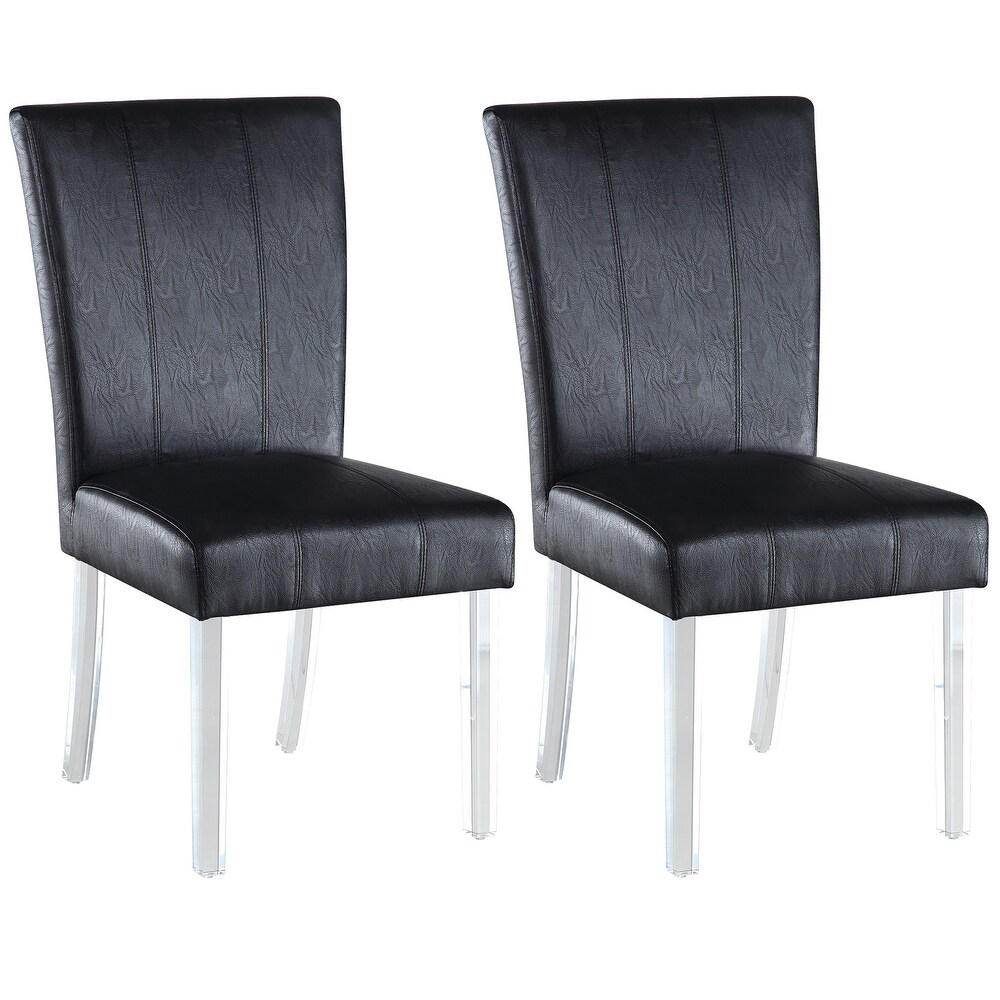 Somette Contemporary Curved Flare Back Parson Side Chair  Set of 2