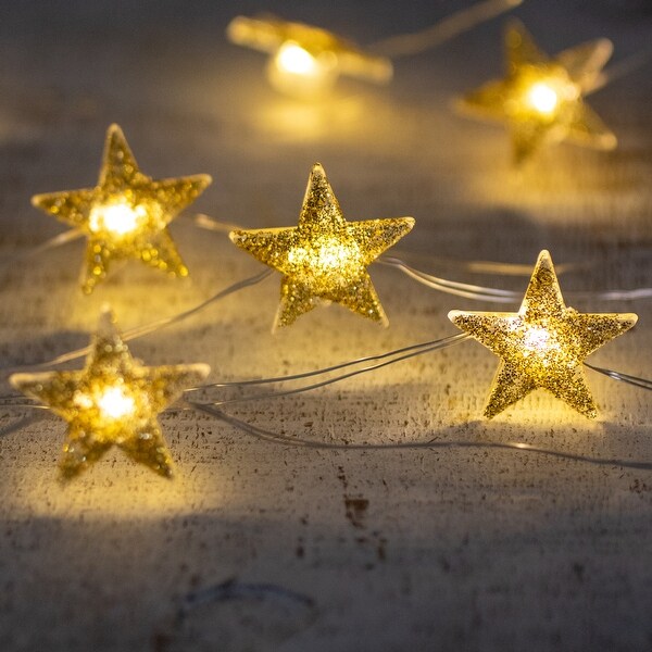 Battery Operated Star Christmas Light Set