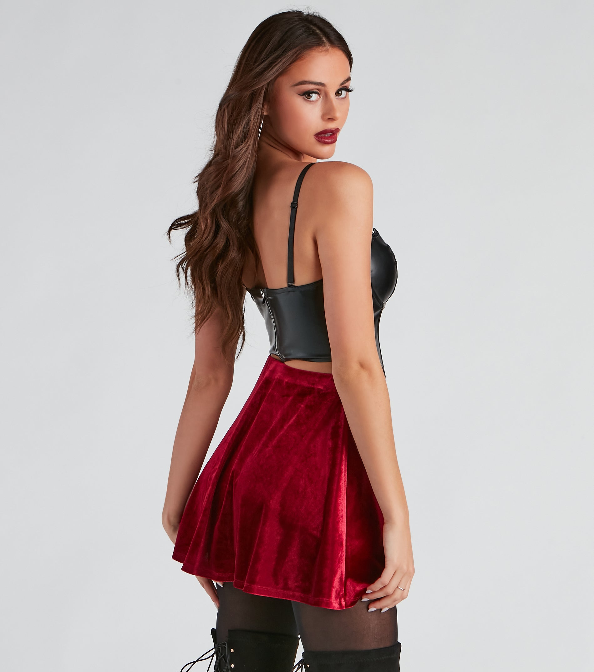 Lil Red PU Halloween Corset