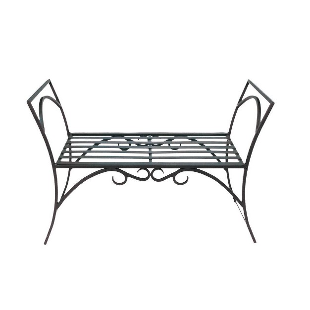 Wrought Iron Curved Arbor Bench Black Achla Designs