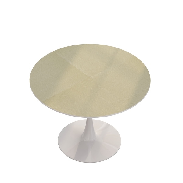 42 Inches Modern Round Coffee Table with Metal Base