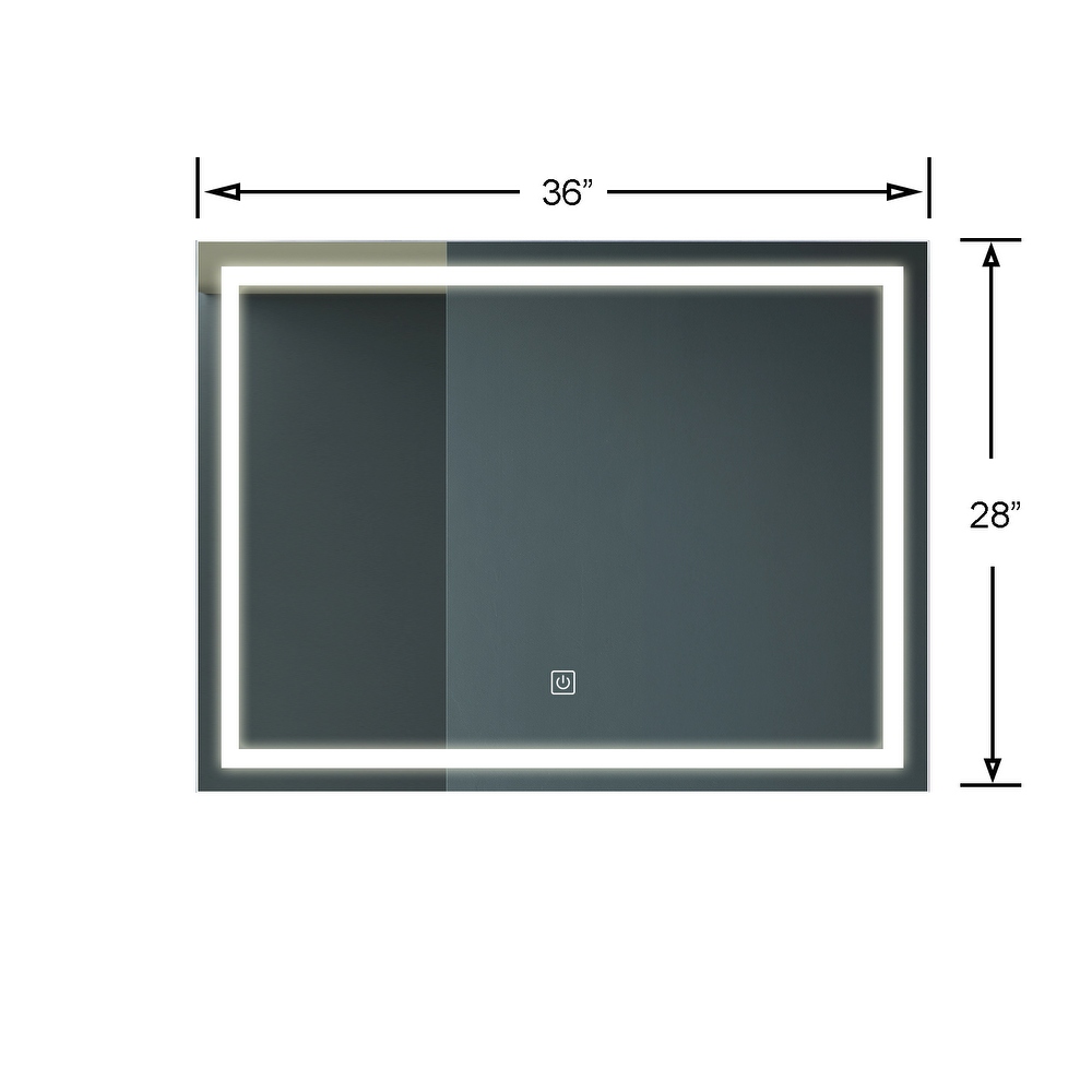 Anti Fog Led Light Bathroom Vanity Mirror with Brightness Adjustment Dimmable Touch Wall Switch Control
