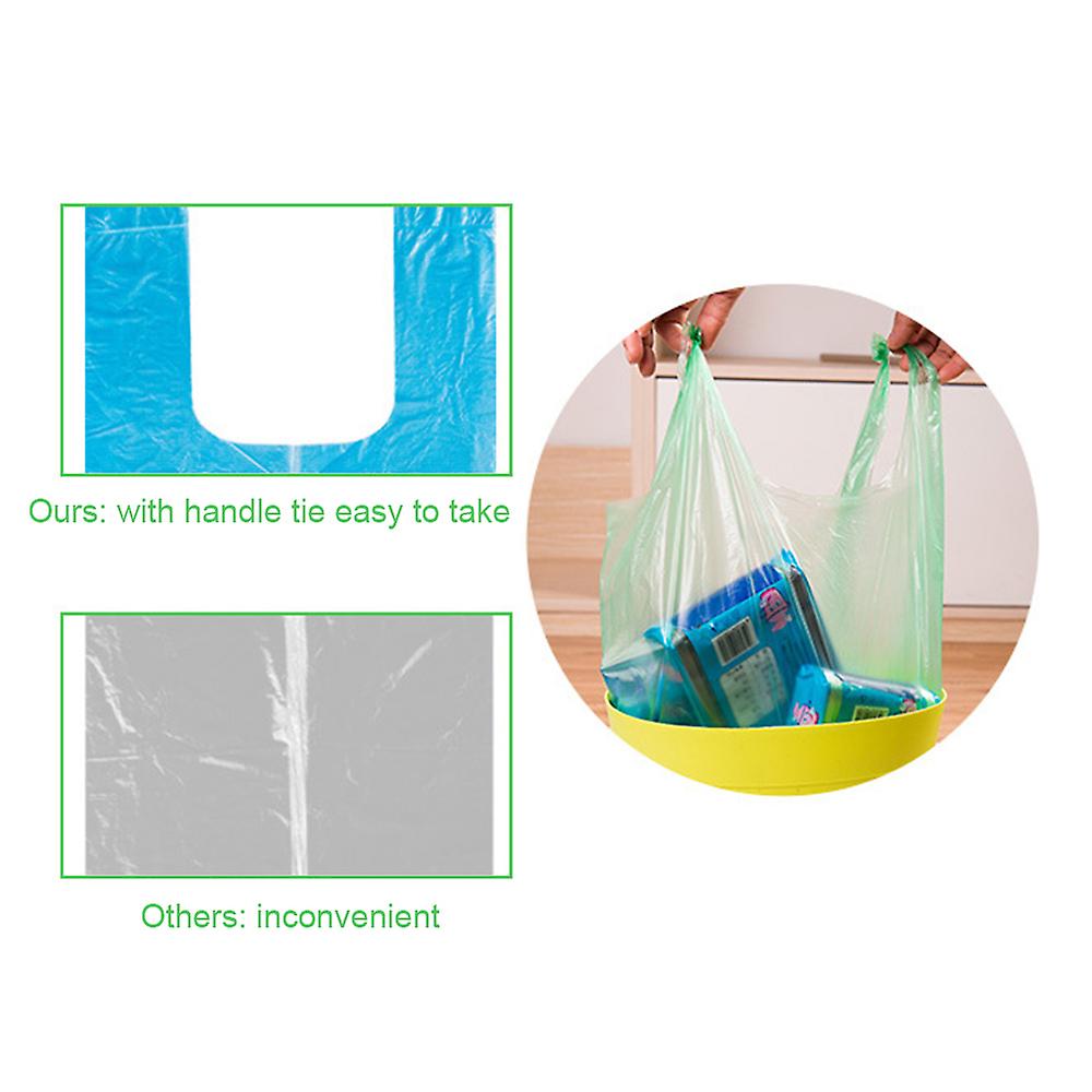 Disposable Thickened Garbage Bag With Handle Tie 100 Pcs Portable Household Heavy Duty Trash Bag Diaper Disposable Bags Green Black