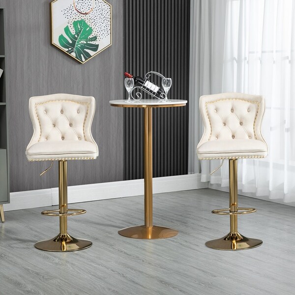 Counter Height Bar Stools with Back and Footrest，2PC/SET