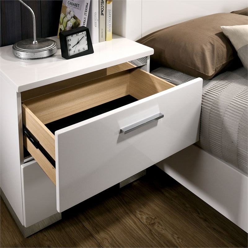 Furniture of America Quaker Contemporary Wood Nightstand in White