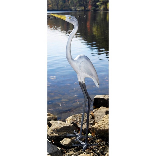 Achla Designs Great Egret Outdoor Garden Statue White Majestic Waterside Display Cast Aluminum Decorative Bird Sculpture