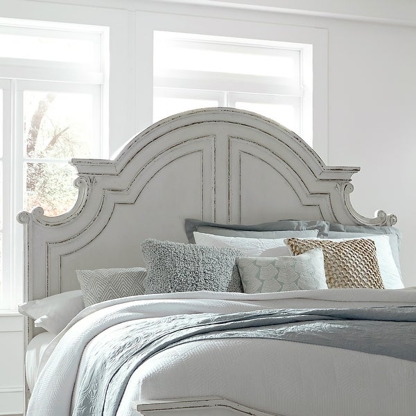 Magnolia Manor Antique White King Panel Headboard - - 25721449