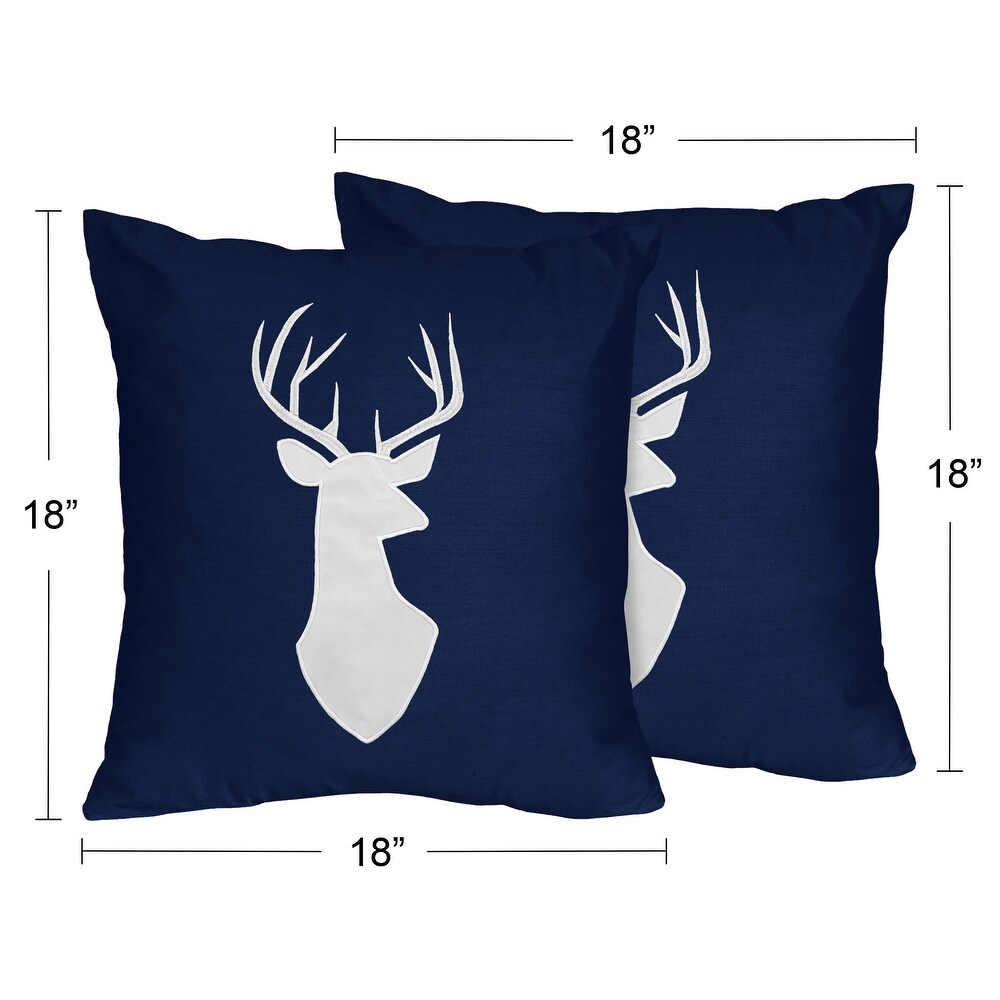 Sweet Jojo Designs Navy and Mint Woodsy Collection 18 inch Accent Throw Pillows (Set of 2)