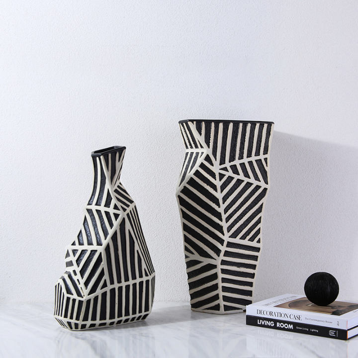 Zebra Hand Grinding Vase -B Fa-D21045B