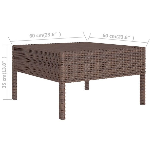 11 Piece Patio Lounge Set with Cushions Poly Rattan Brown - Overstock - 35848088