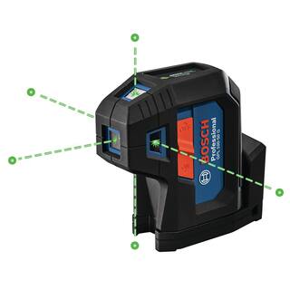 Bosch 125 ft. Green 5-Point Self-Leveling Laser with VisiMax Technology Integrated MultiPurpose Mount and Hard Carrying Case GPL100-50G