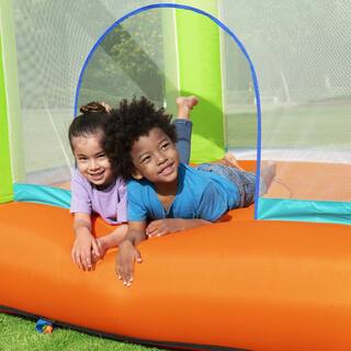 Bestway Jump And Soar Multicolor PVC Outdoor Indoor Inflatable Bounce House with Air Pump  Bag 53395E-BW