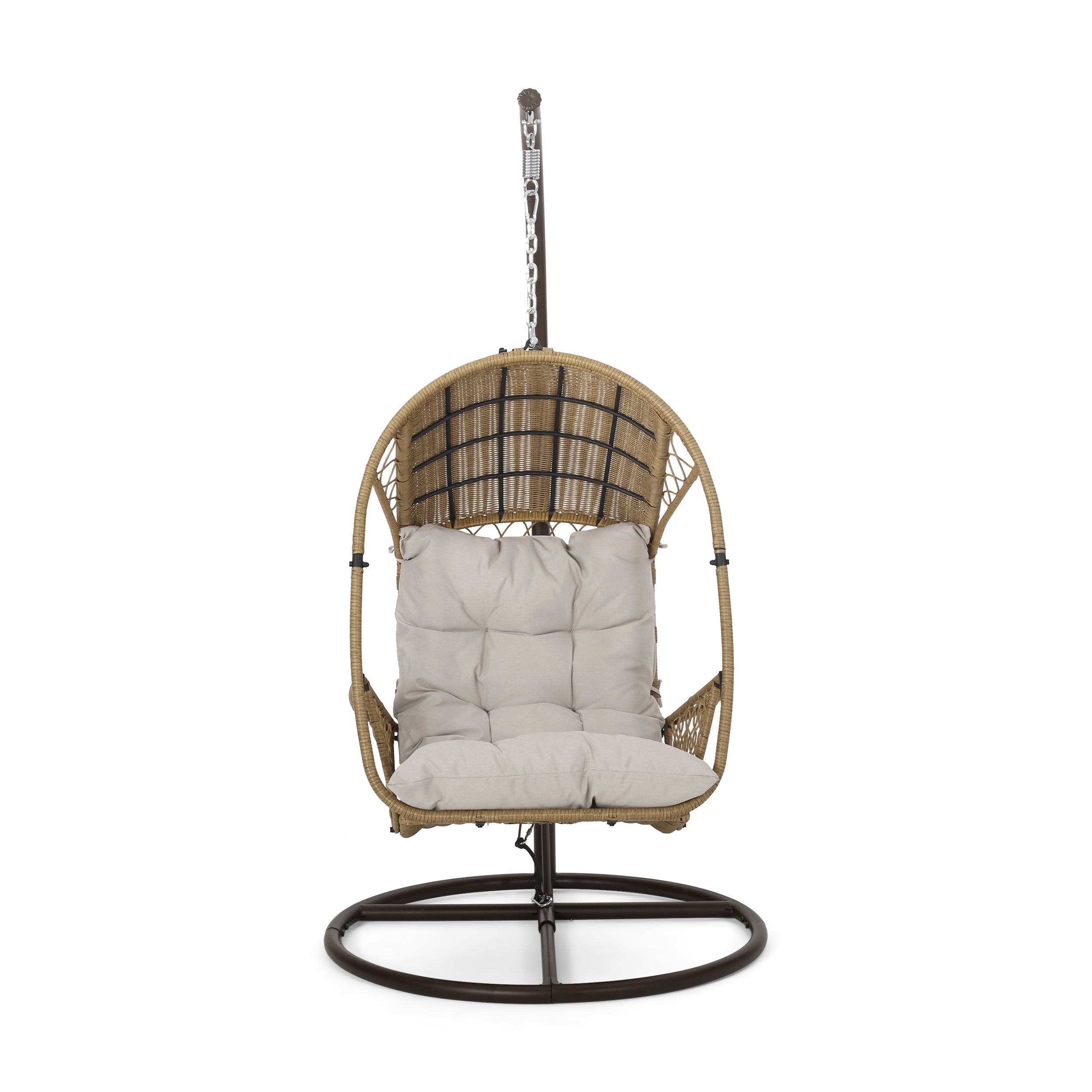 Primo Outdoor Wicker Hanging Basket Egg Chair with Stand