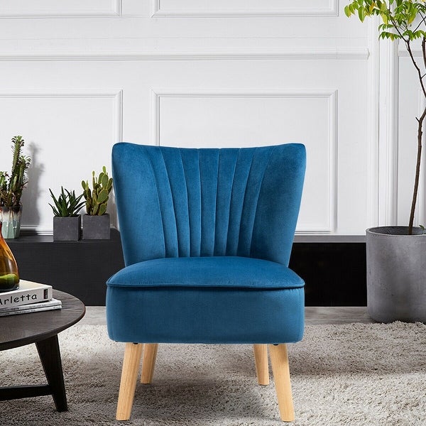 Armless Accent Chair Modern Velvet Leisure Chair - 21.5