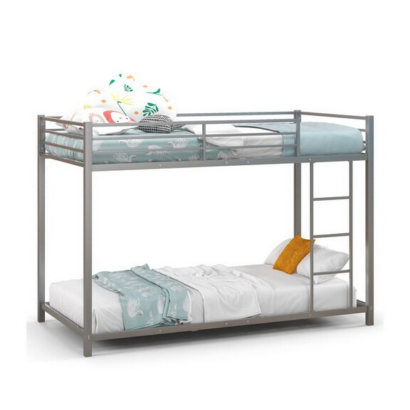 Costway Low Profile Twin Over Twin Metal Bunk Bed ...