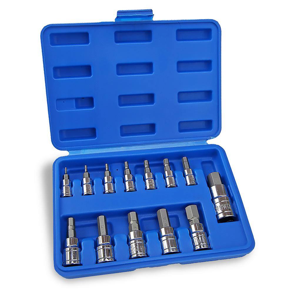 Stark Metric MM Pro-Grade Allen Hex Bit Chrome Vanadium Socket Set (13-Piece) 33500-H1