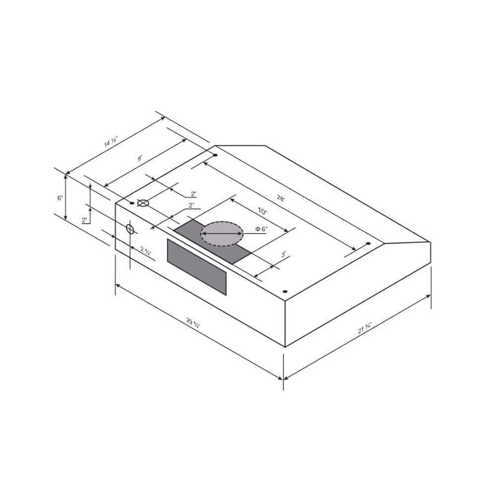 Cyclone 680 CFM RoundRectangular Duct Opening 30 in Under Cabinet Range Hood Filterless Technology Easy Clean Black