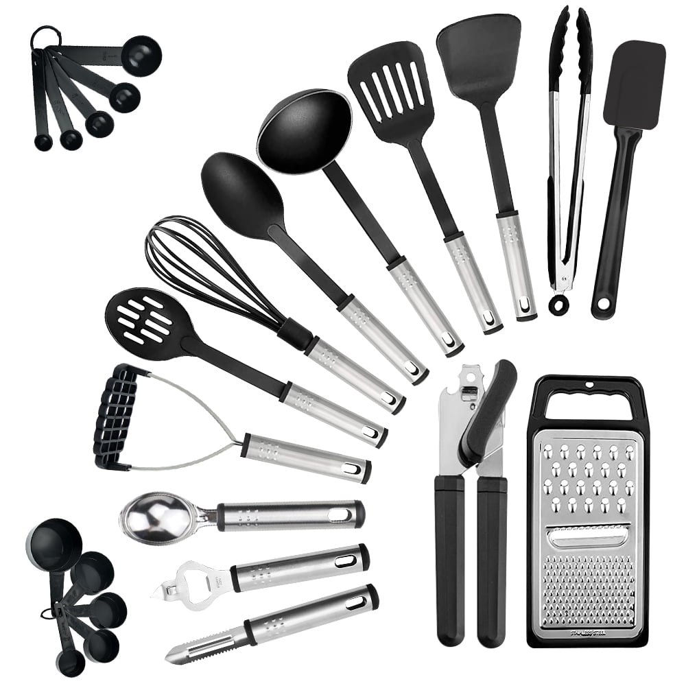 Silicone Cooking Utensil Set 24pcs Silicone Cooking Kitchen Utensils Set Non-stic Heat Resistant Kitchen Cooking Utensils Gadgets Cookware Set Baking Frying Mountdog