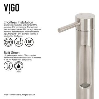 VIGO Gray Onyx Glass Round Vessel Bathroom Sink with Dior Faucet and Pop-Up Drain in Brushed Nickel VGT570