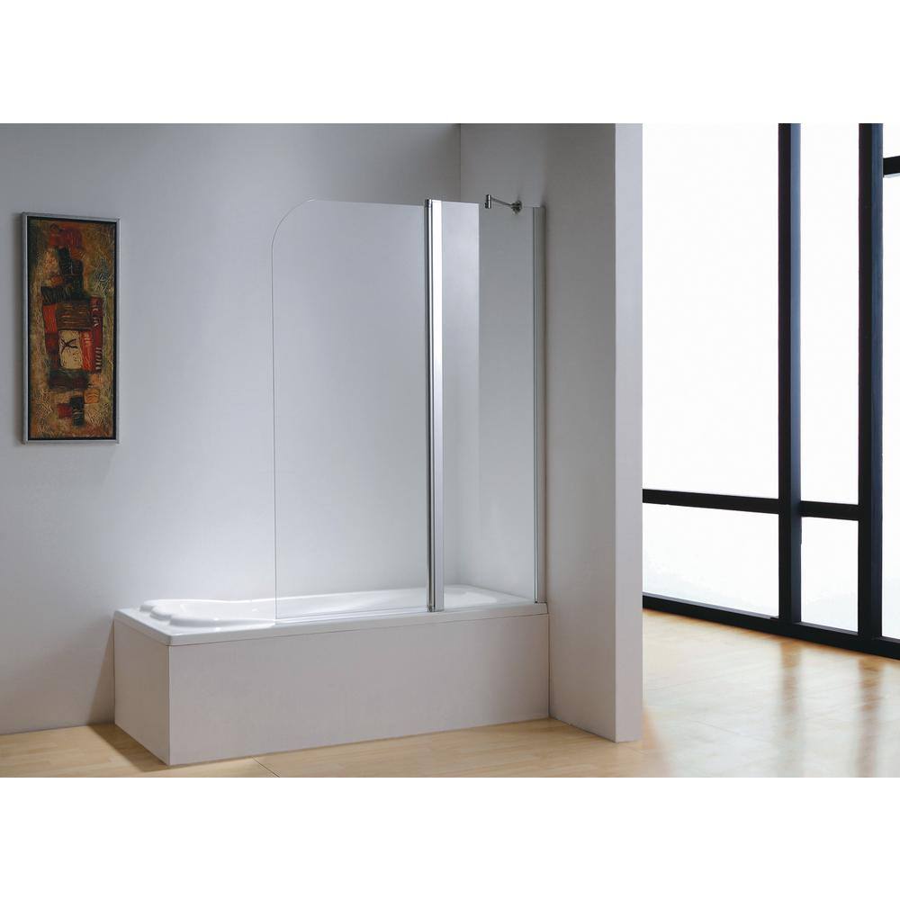 Dreamwerks 43 in. x 59 in. Frameless Pivot Tub Door in Chrome BT236AC