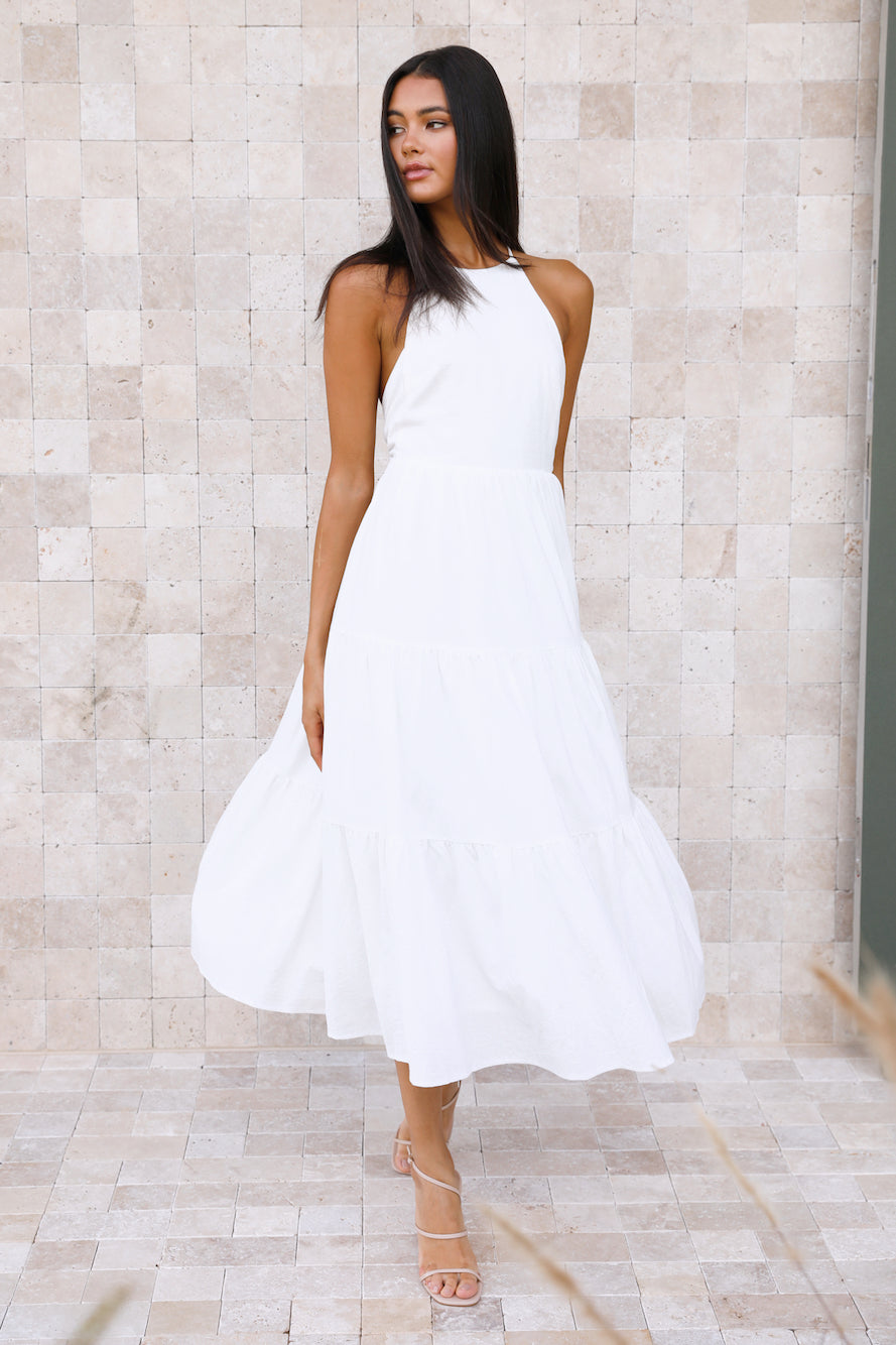 Rosy Cheeks Maxi Dress White