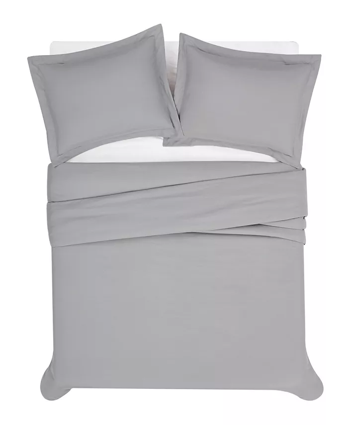 London Fog Garment Wash Solid 2 Piece Duvet Cover Set， Twin Twin XL