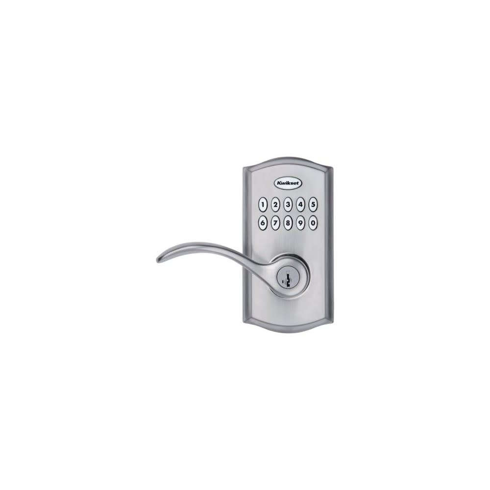 Kwikset SmartKey Pembroke Door Lever SmartCode 955 Satin Chrome ;