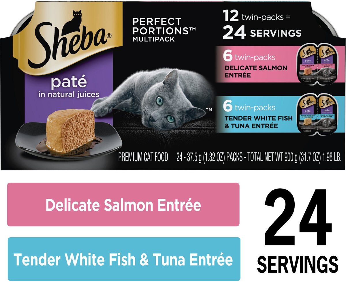 Sheba Perfect Portions Grain-Free Multipack Seafood Entrees Cat Food Trays