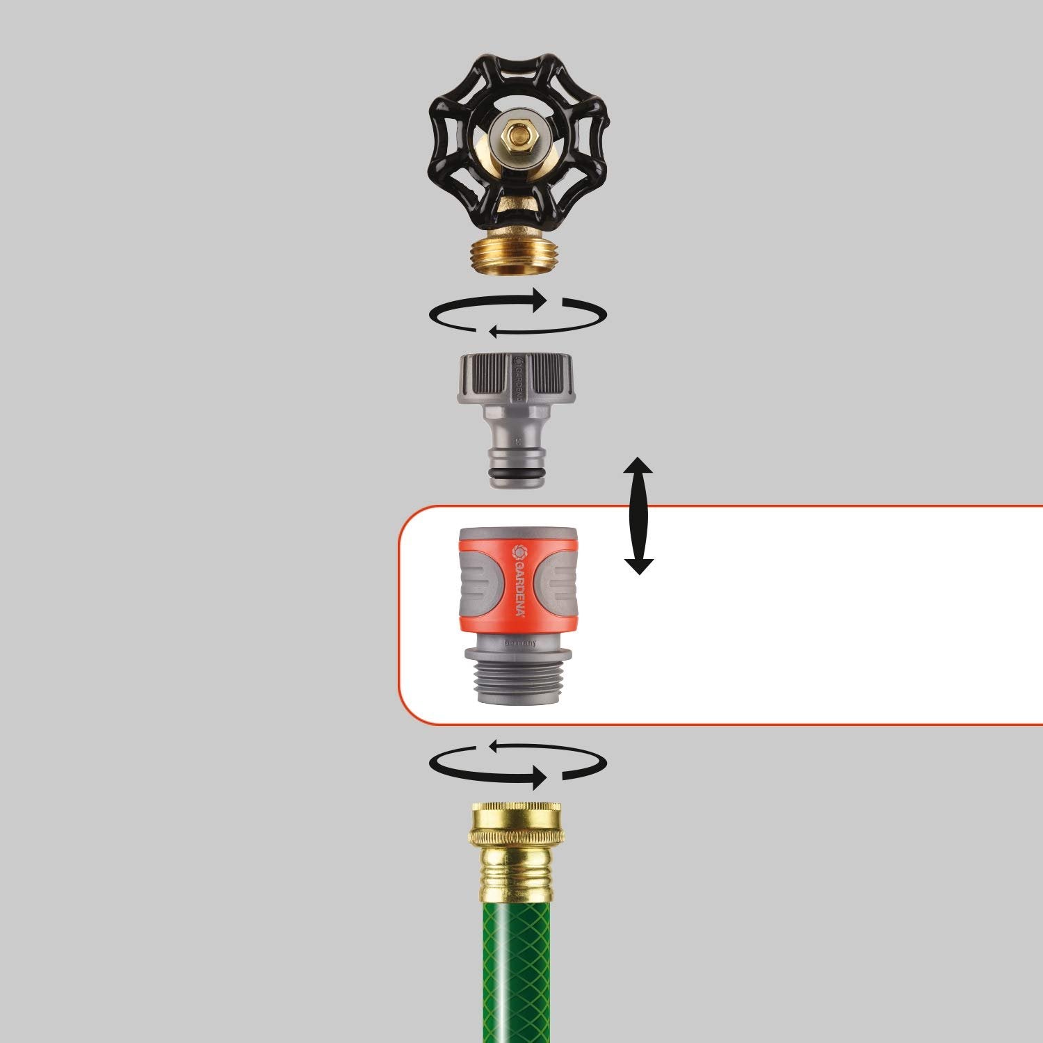 Gardena  5/8 and 1/2 in. Nylon/ABS  Threaded  Female  Hose Connector