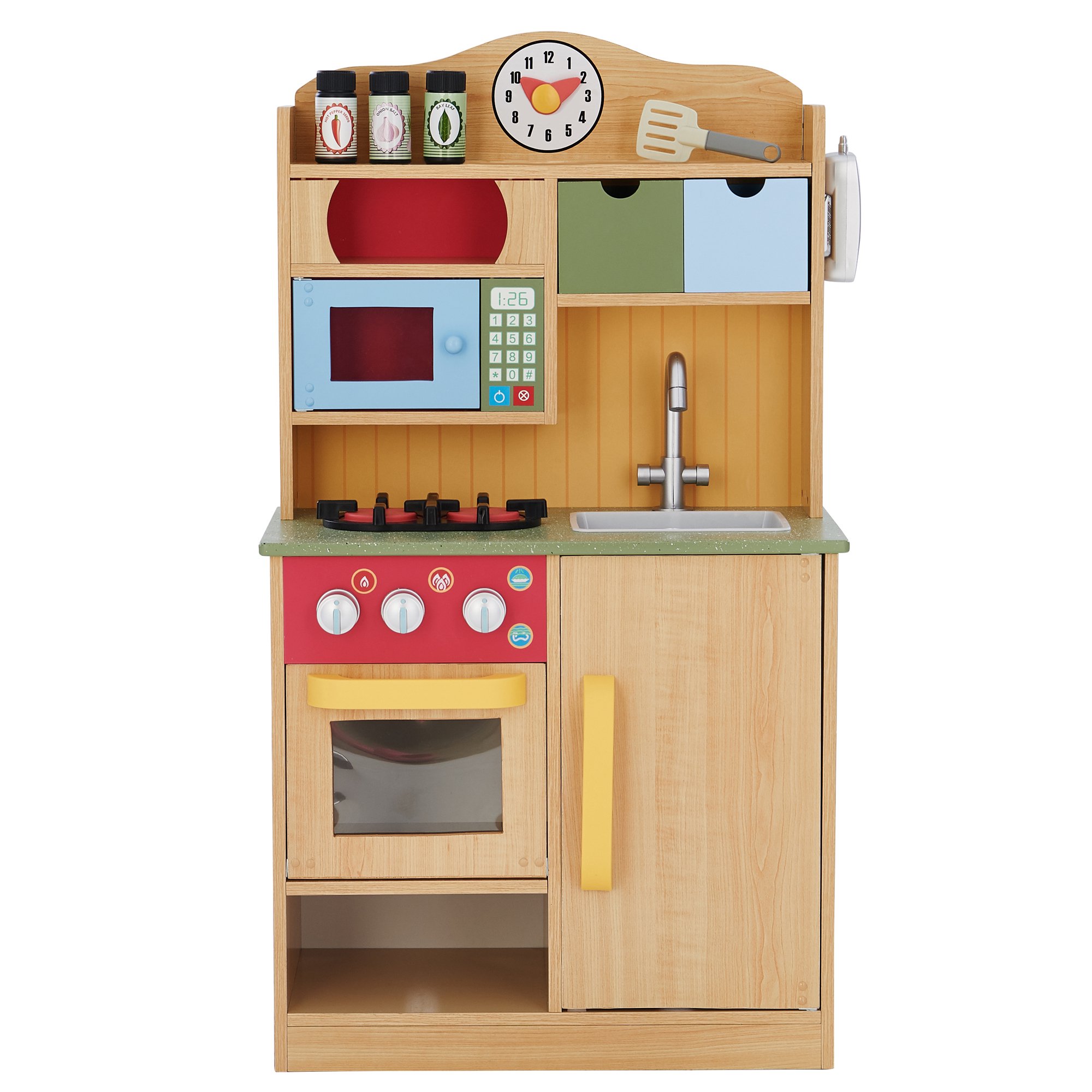 Teamson Kids - Little Chef Florence Classic Play Kitchen， Wood Grain