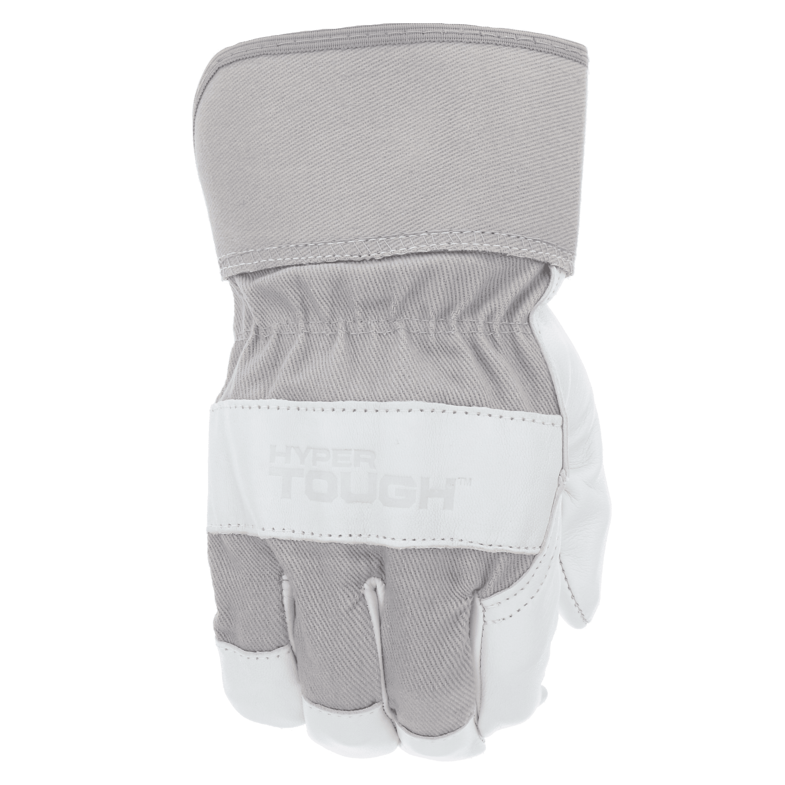 Hyper Tough Men's Silver Goatskin Leather Gloves, Medium