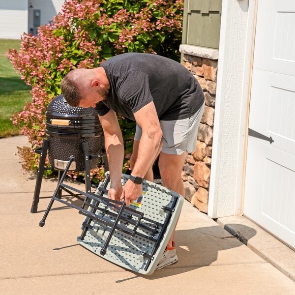 Rectangular Plastic Top Adjustable Leg Patio Table