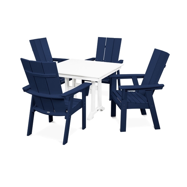 POLYWOOD Modern Adirondack 5Piece Farmhouse Dining Set