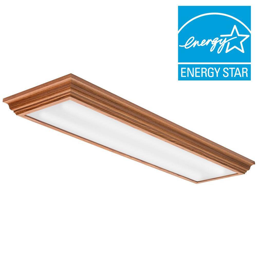 Lithonia Lighting Cambridge 4 ft. Oak LED Flush Mount FMFL 30840 CAML OA