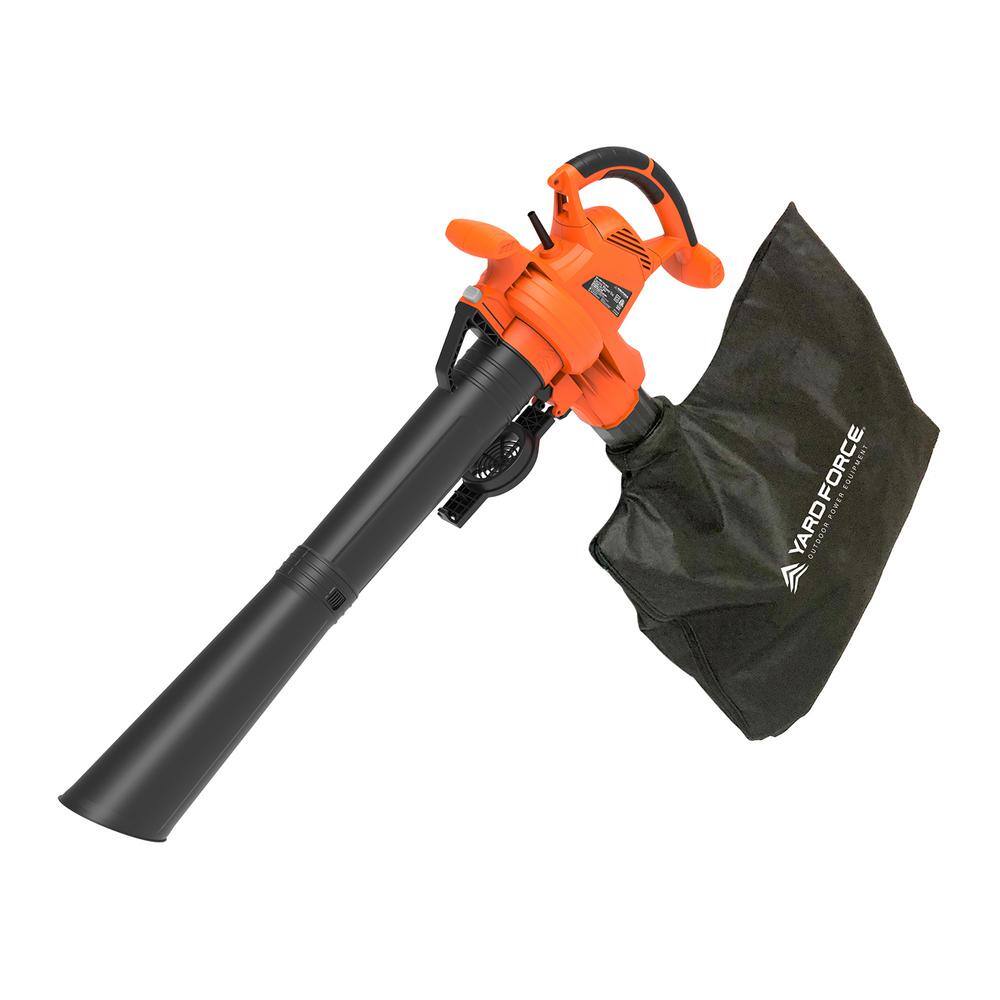 YARD FORCE 140 MPH 430 CFM 12 Amp Electric BlowerVacuumLeaf Mulcher Kit with Bonus PPE Kit YF12BLV