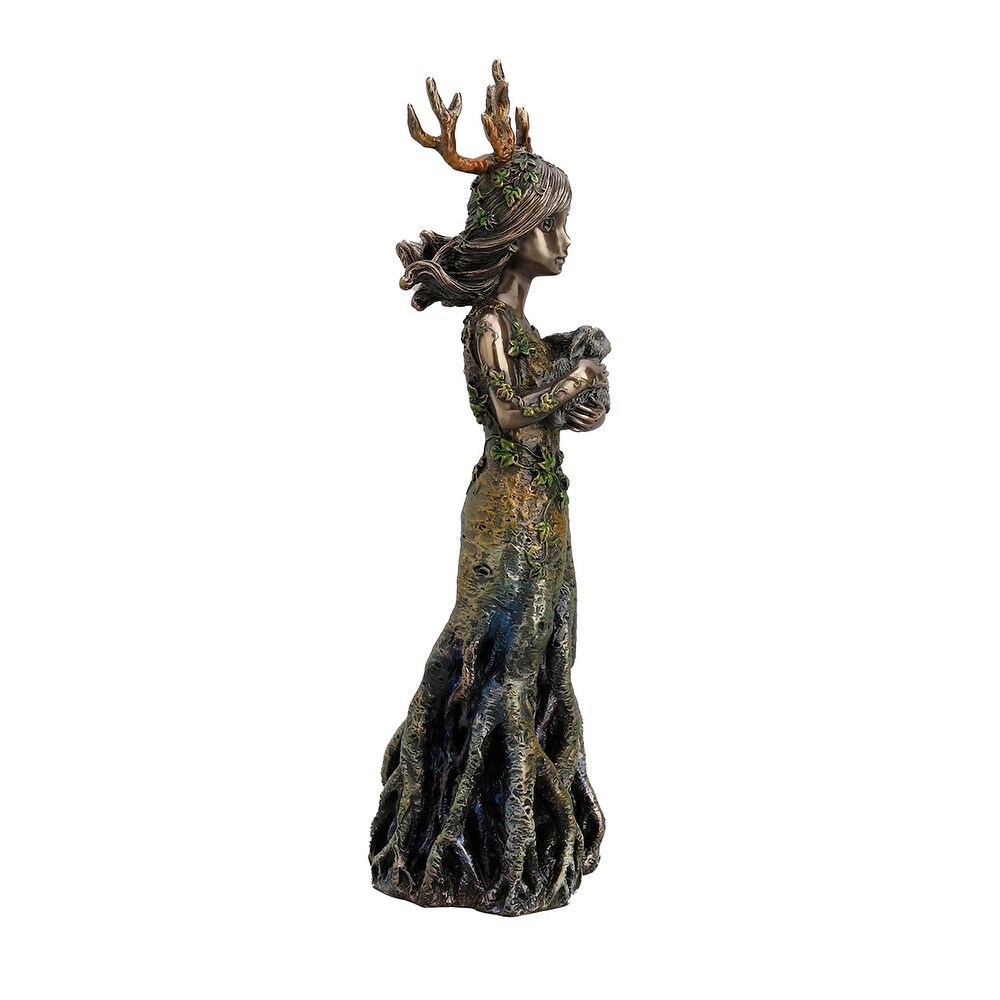 Sacred Grove Lullaby Antler Tree Goddess Resin Statue Nature Spirit   9.5 X 3.5 X 2.75 inches