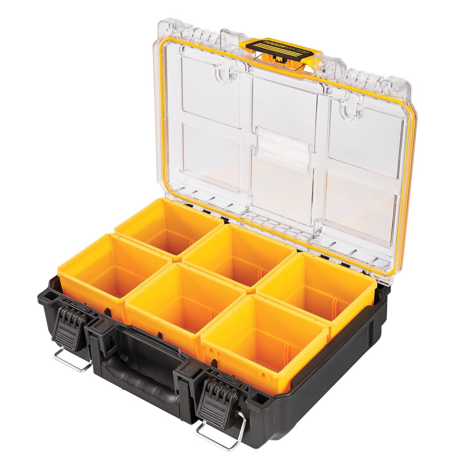 DeWalt ToughSystem 2.0 10.47 in. W X 5.2 in. H Half-Size Organizer Polypropene 6 compartments Yellow