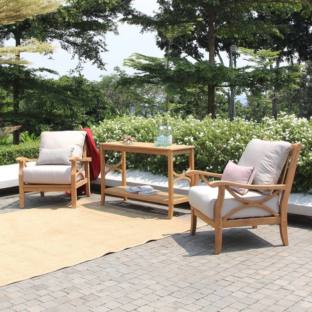 Cambridge Casual Abbington Teak Outdoor Patio Arm Chair With Cushion